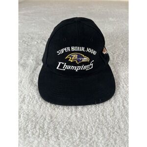 Vintage 2001 Baltimore Ravens Super‎ Bowl XXXV Champions Adjustable Hat Y2K NFL